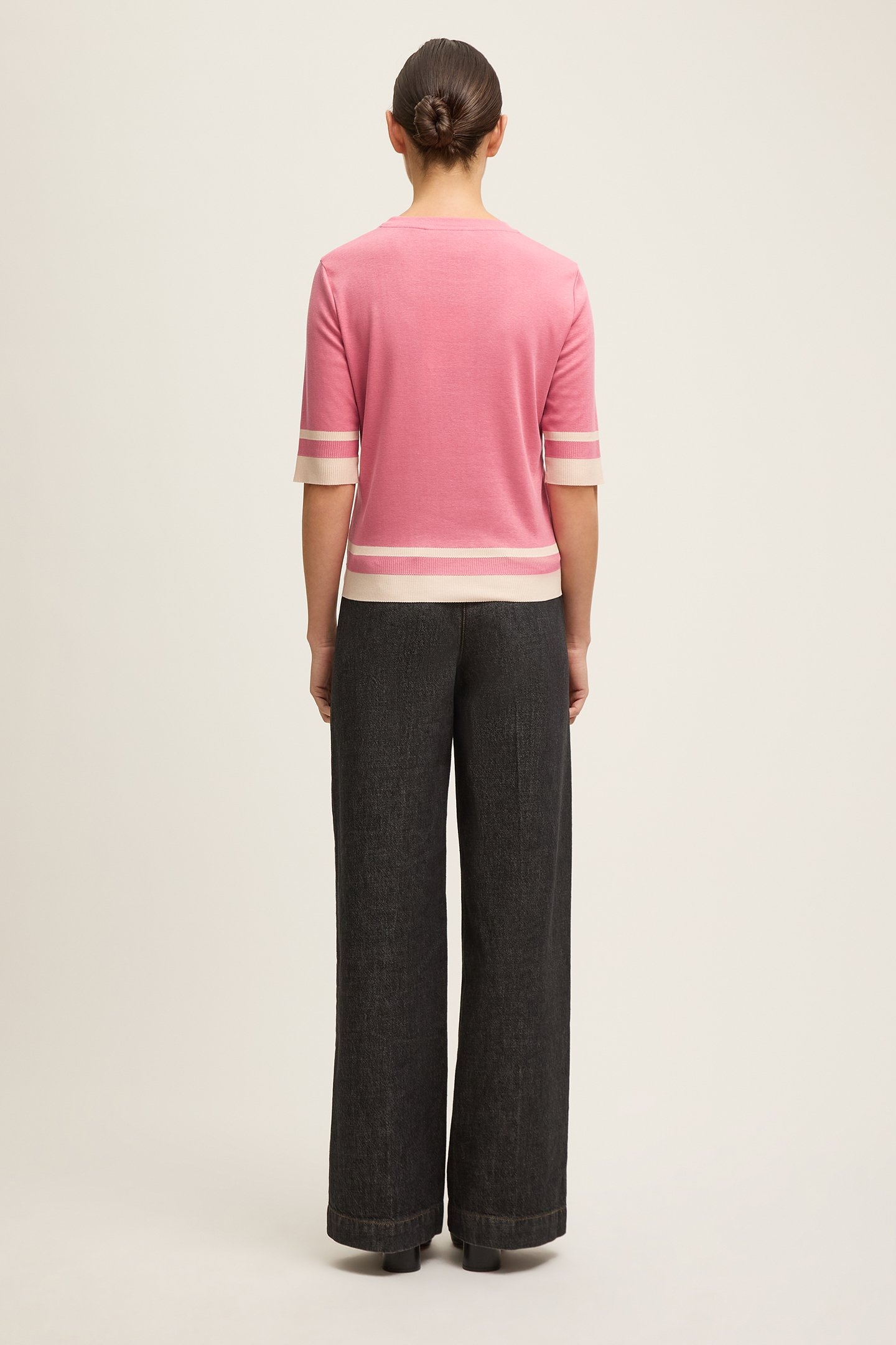 TJ MICHA STRIPE TOP PINK 3