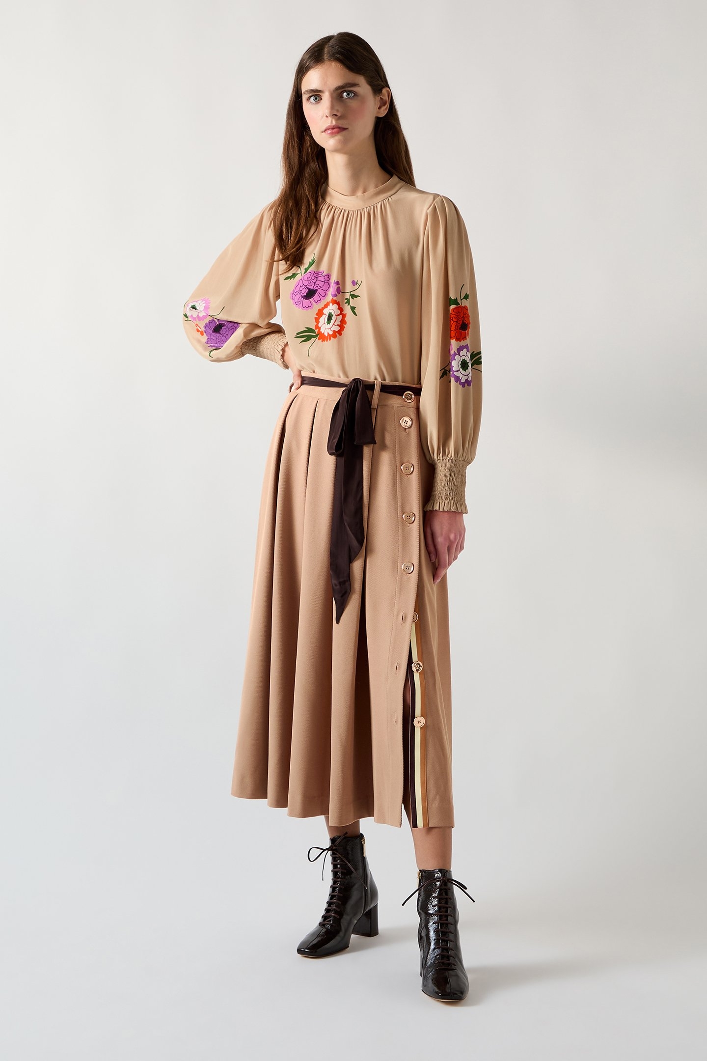 SK JOEL TWILL SKIRT CAMEL 2