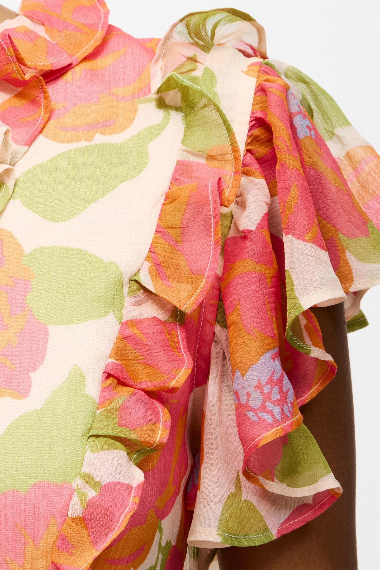 LOUISA HALLIE CRINKLE BLOUSE ORANGE MULTI 4