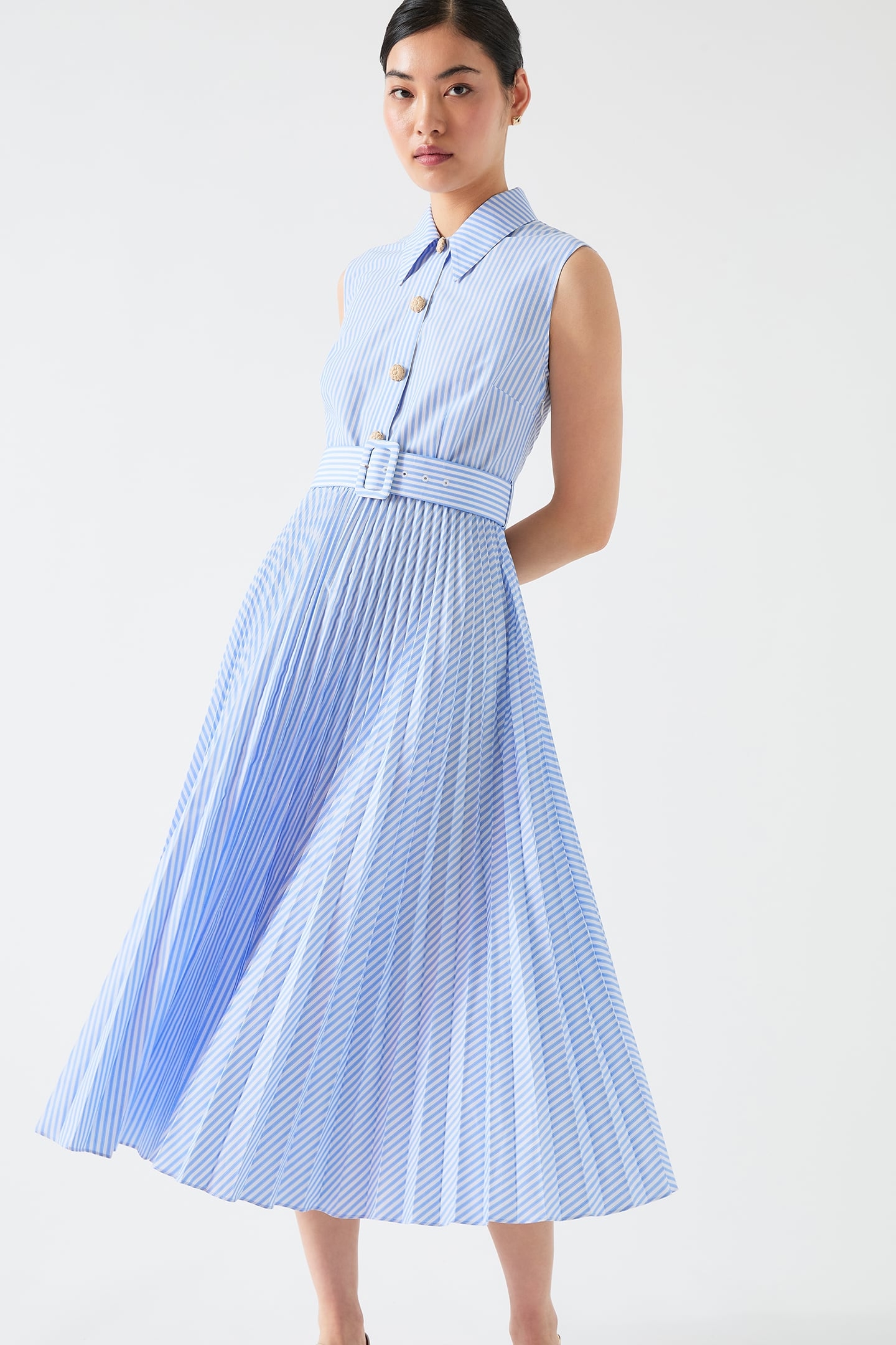 DR HALLY FLOWER STRIPE DR BLUE 1