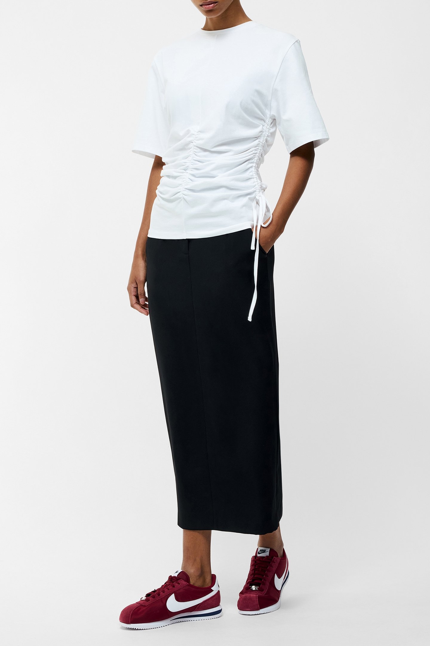 RALLIE DRAWSTRING T SHIRT LINEN WHITE 3