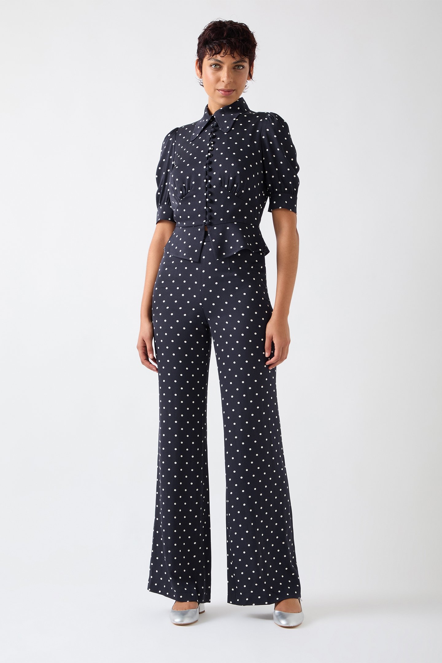 TR ELSIE POLKA DOT TR NAVY/CREAM 1