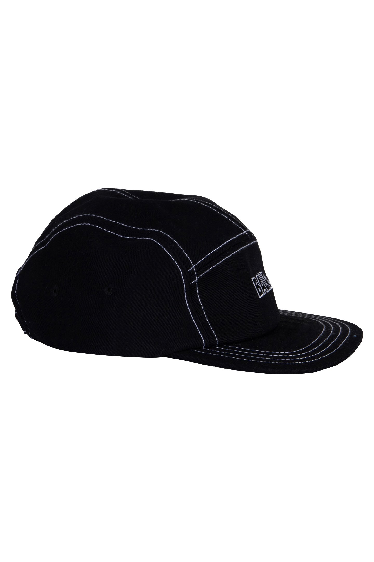 COTTON CONTRAST STITCH 5-PANEL CAP JET BLACK 3