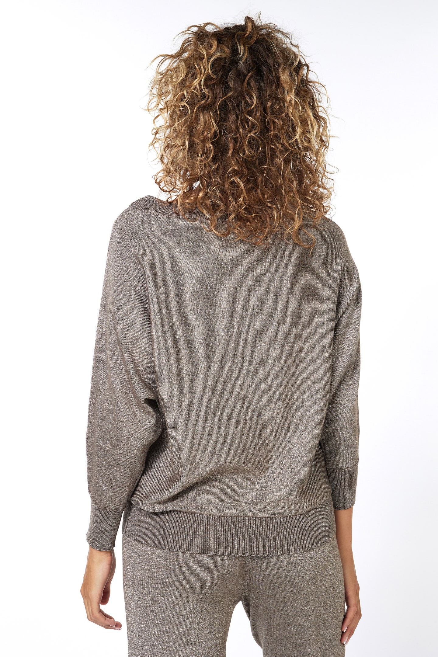 SWEATER BATWING LUREX ARMY GREEN 3