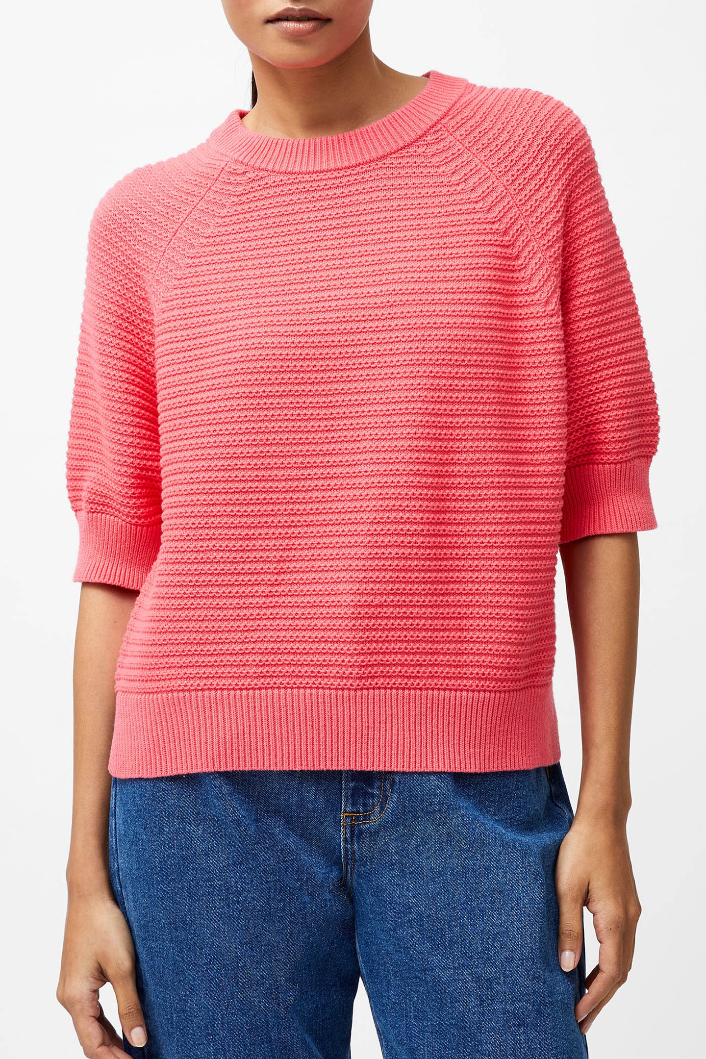 LILY SS HIGH NECK TOP RASPBERRY PINK 1