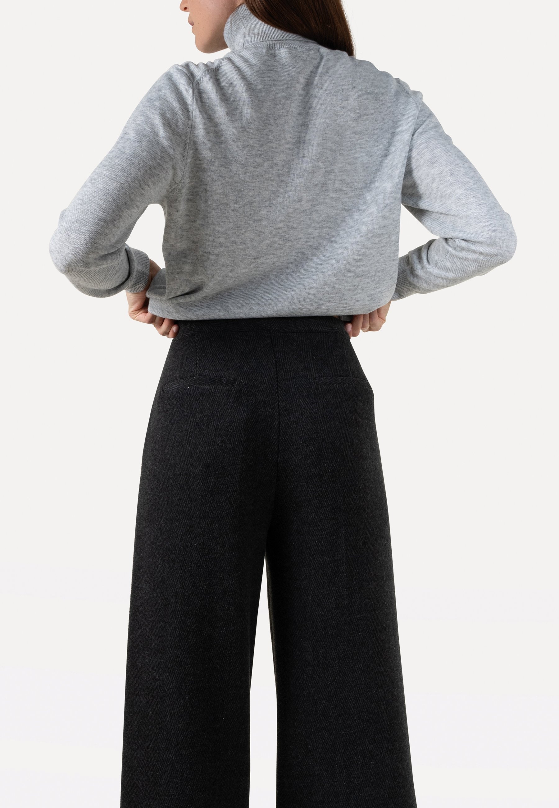 MILLA KNITTED PULL LONG SLEEVE LIGHT GREY MELEE 2