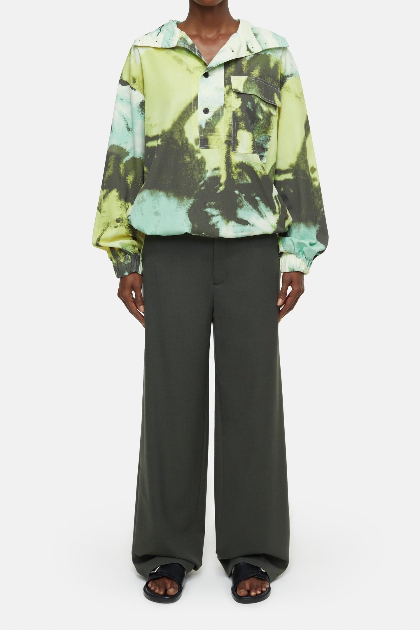 HALF BUTTON HOODIE PRIMARY YELLOW 1