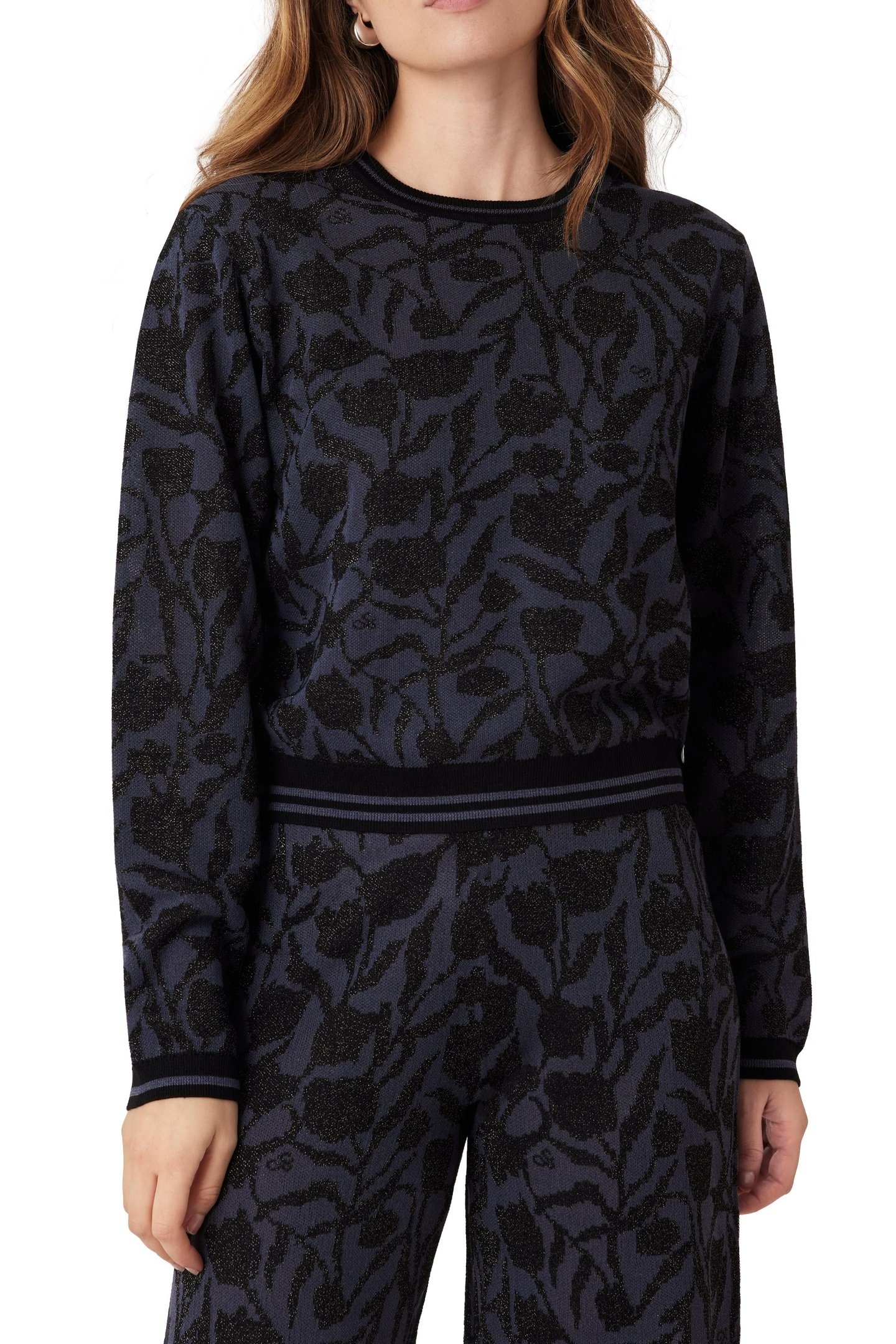 JACQUARD PULLOVER SEABORNE/ BLACK NIGHT LUREX 2