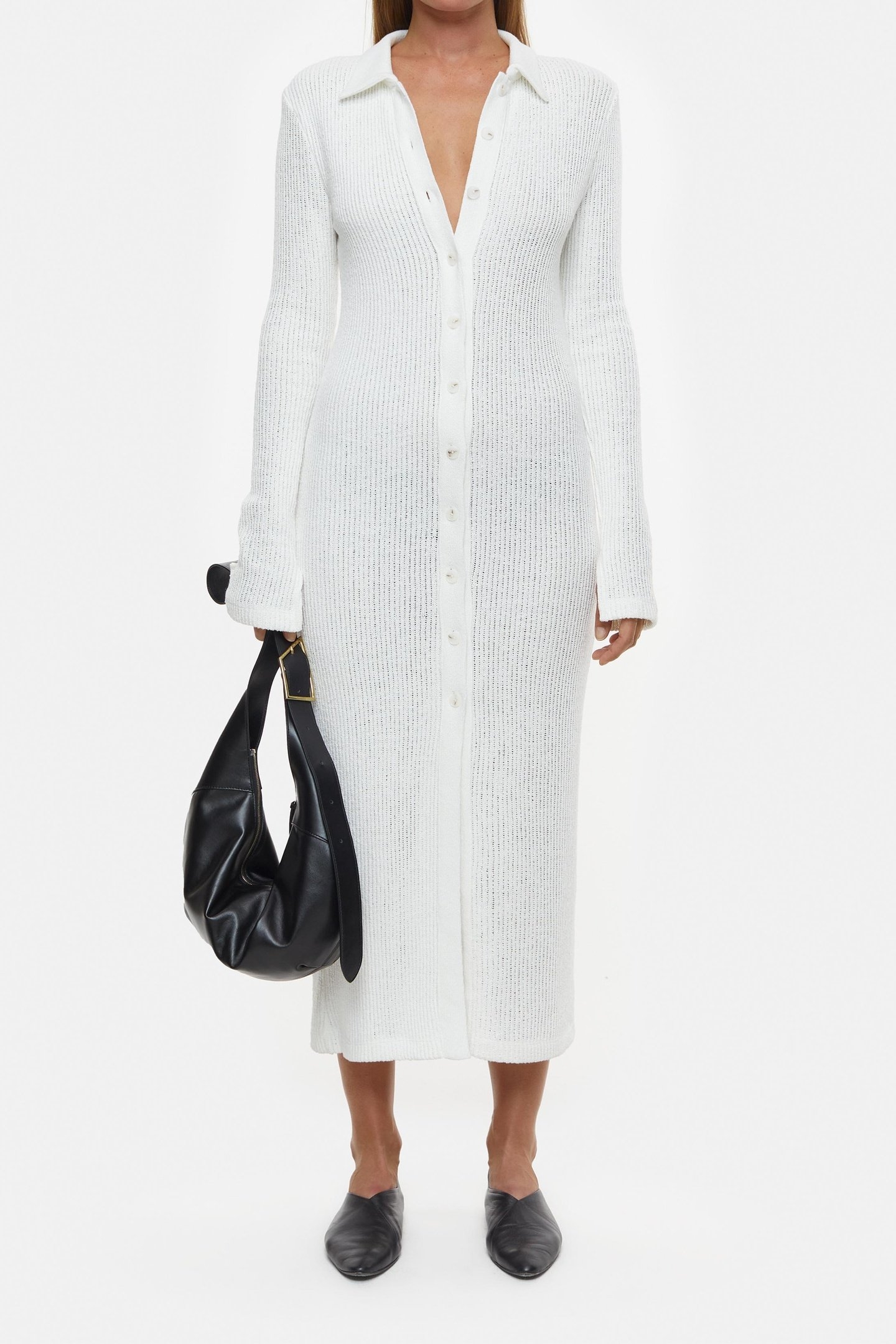 LONG SLEEVE DRESS IVORY 2