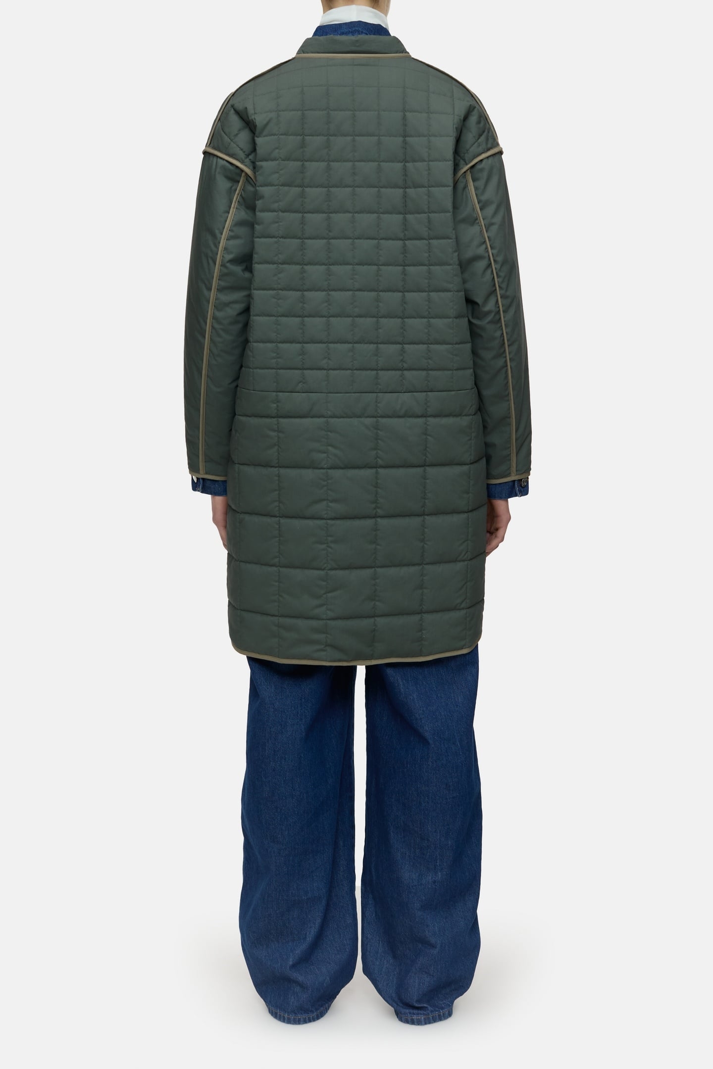 REVERSIBLE QUILTED COAT PINI GREEN 3
