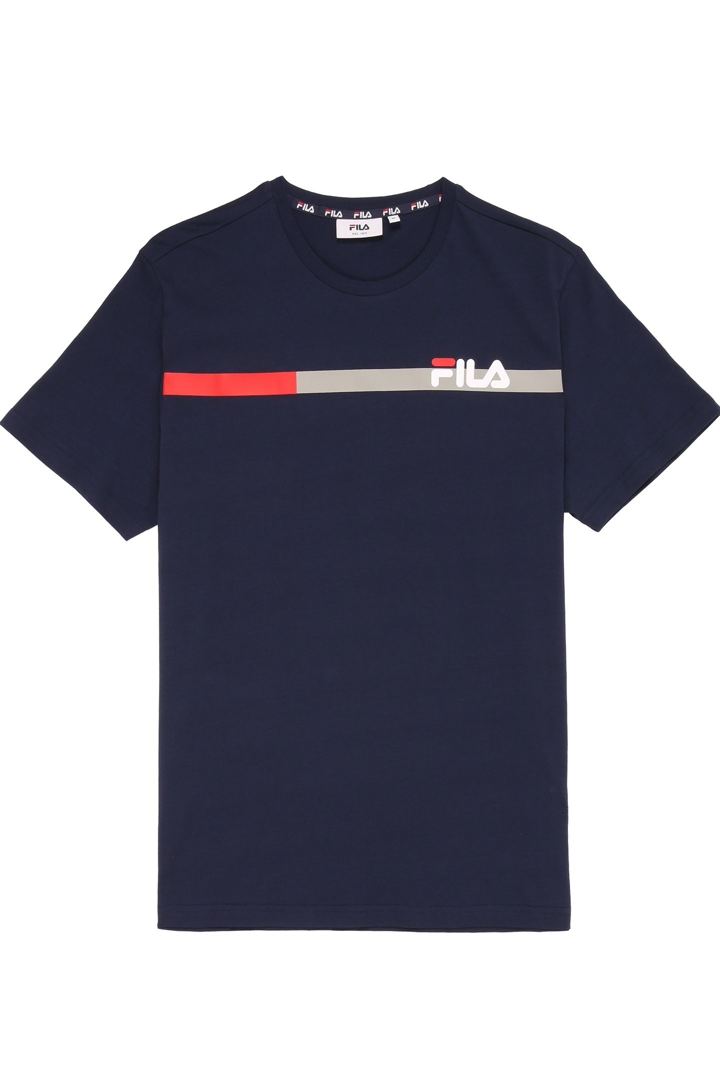 SIDNEY TEE WITH BLOCK STRIPES BLACK IRIS 1