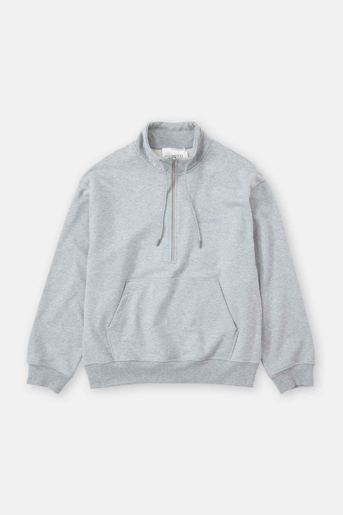 HALF ZIP SWEAT T-SHIRTS LIGHT GREY MELANGE 4