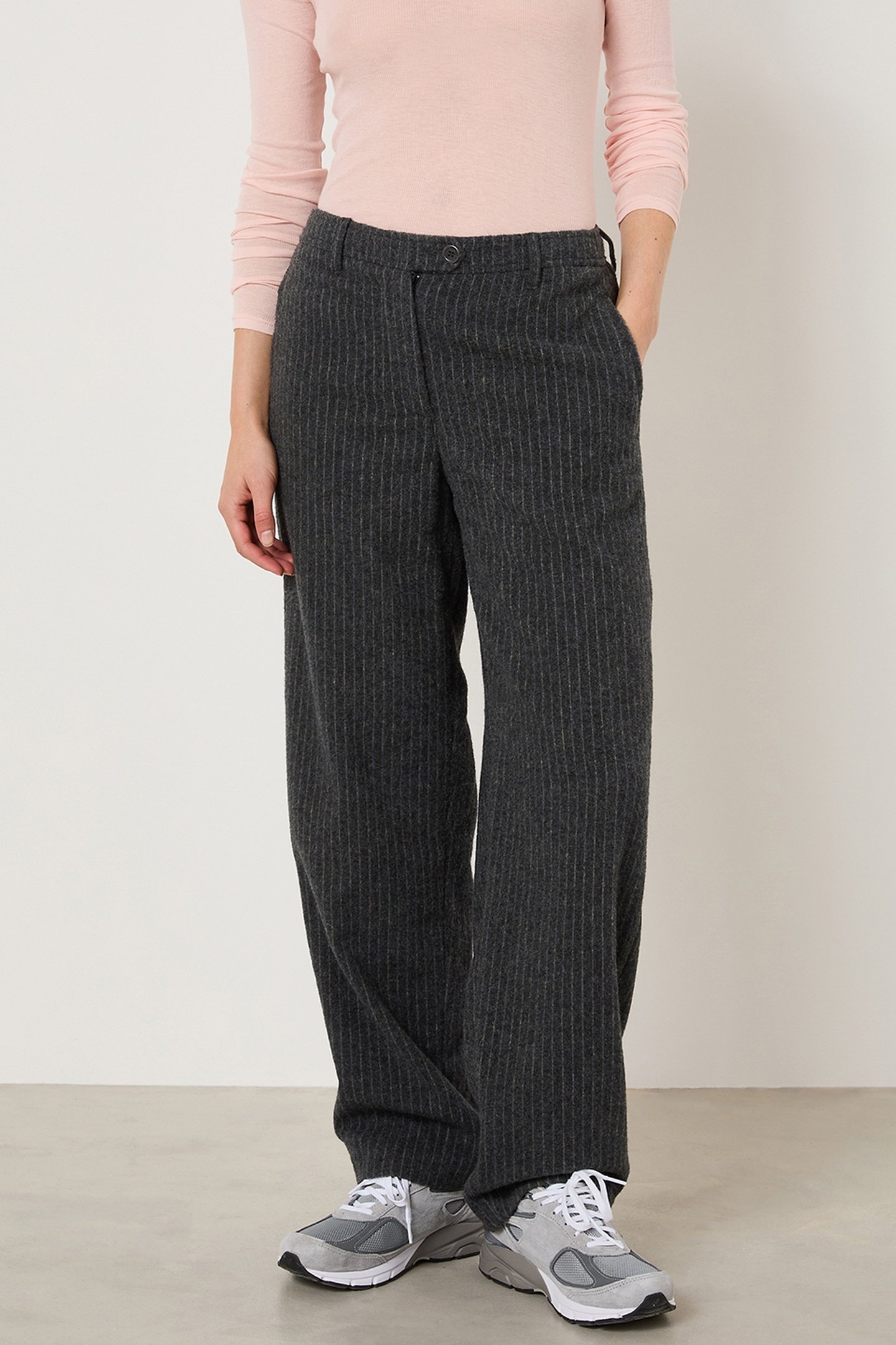 WOOL PANTS GREY AND BLUE STRIPES 2