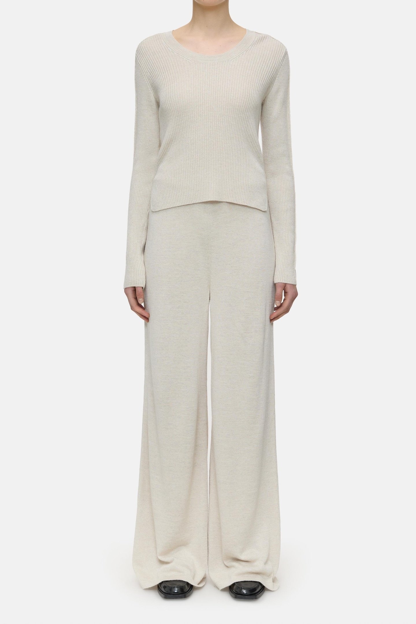 SCOOP NECK LONGSLEEVE KNITS SABBIA BEIGE 2