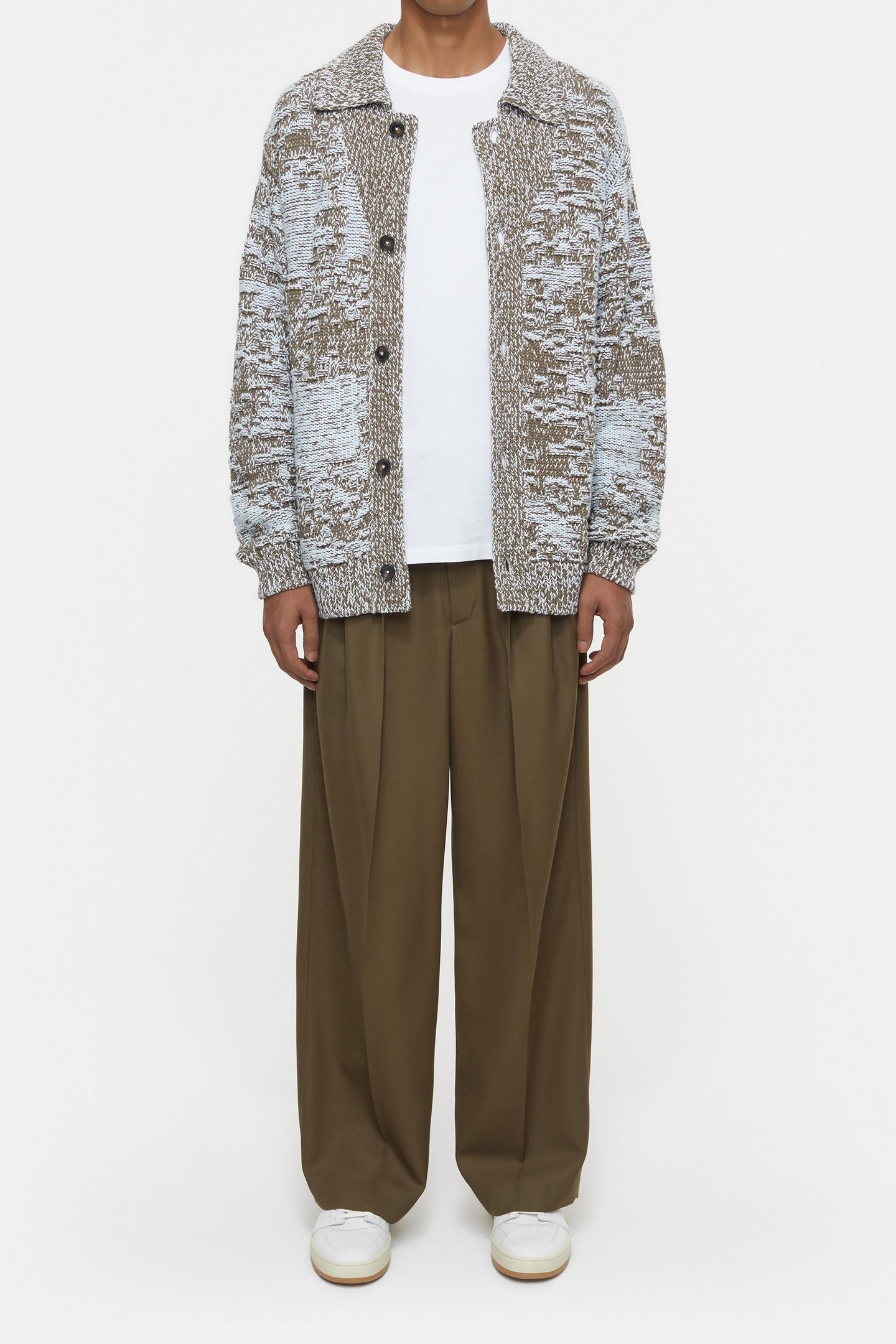 JACQUARD CARDIGAN KNITS TEAK WOOD 3