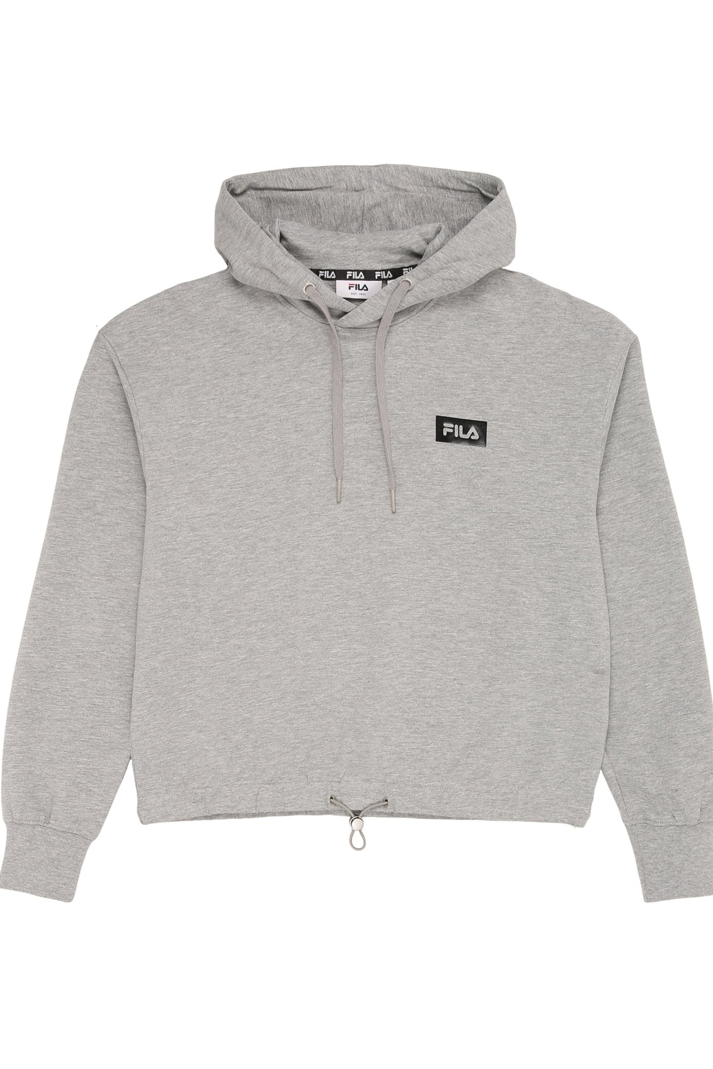 ZILONA CROPPED LOOSE HOODIE MEDIUM GREY MELANGE 1
