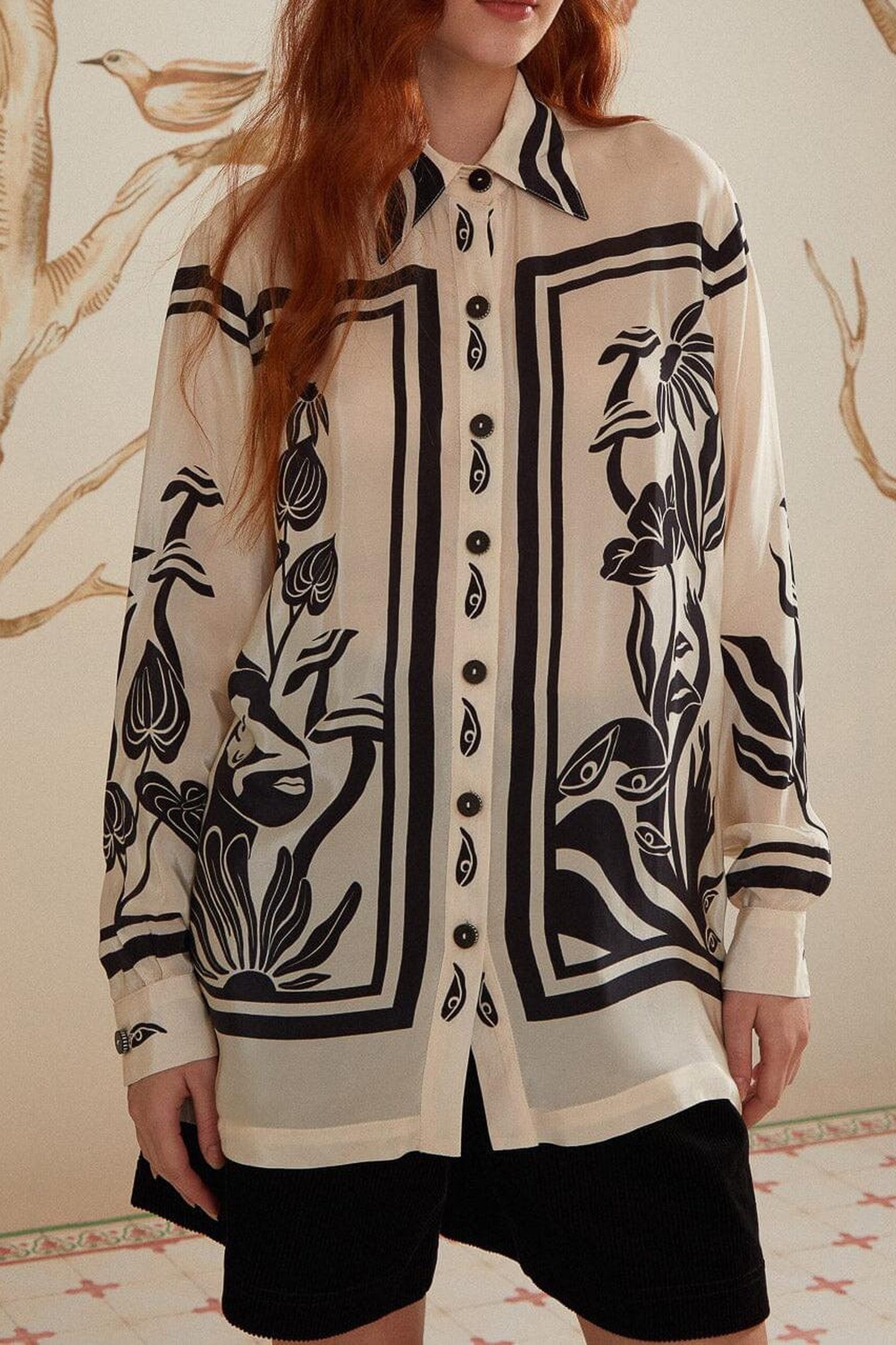 SURREAL GARDEN OFF-WHITE SHIRT 1