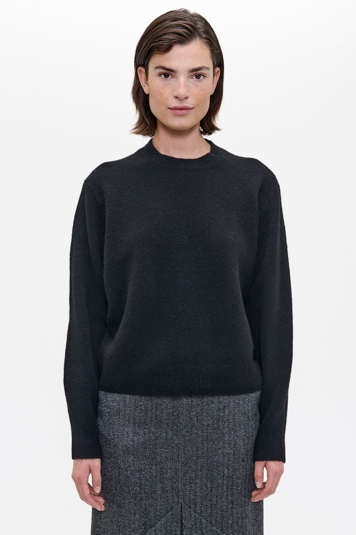 WOOL CREW NECK PULLOVER BLACK 2