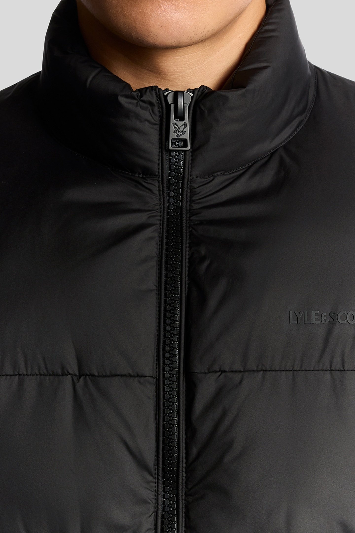 FUNNEL NECK HYBRID ZIP THROUGH JUMPER JET BLACK 7