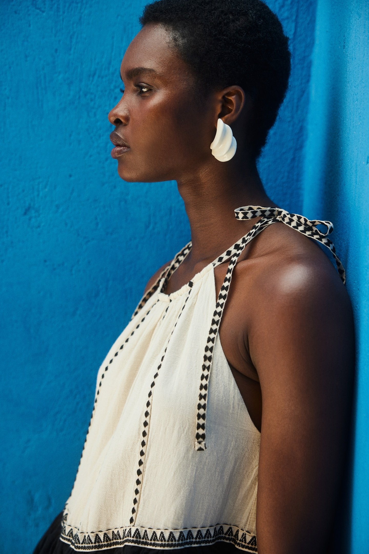 KLEIO LONG DRESS GAZE BLACK OFFWH 6