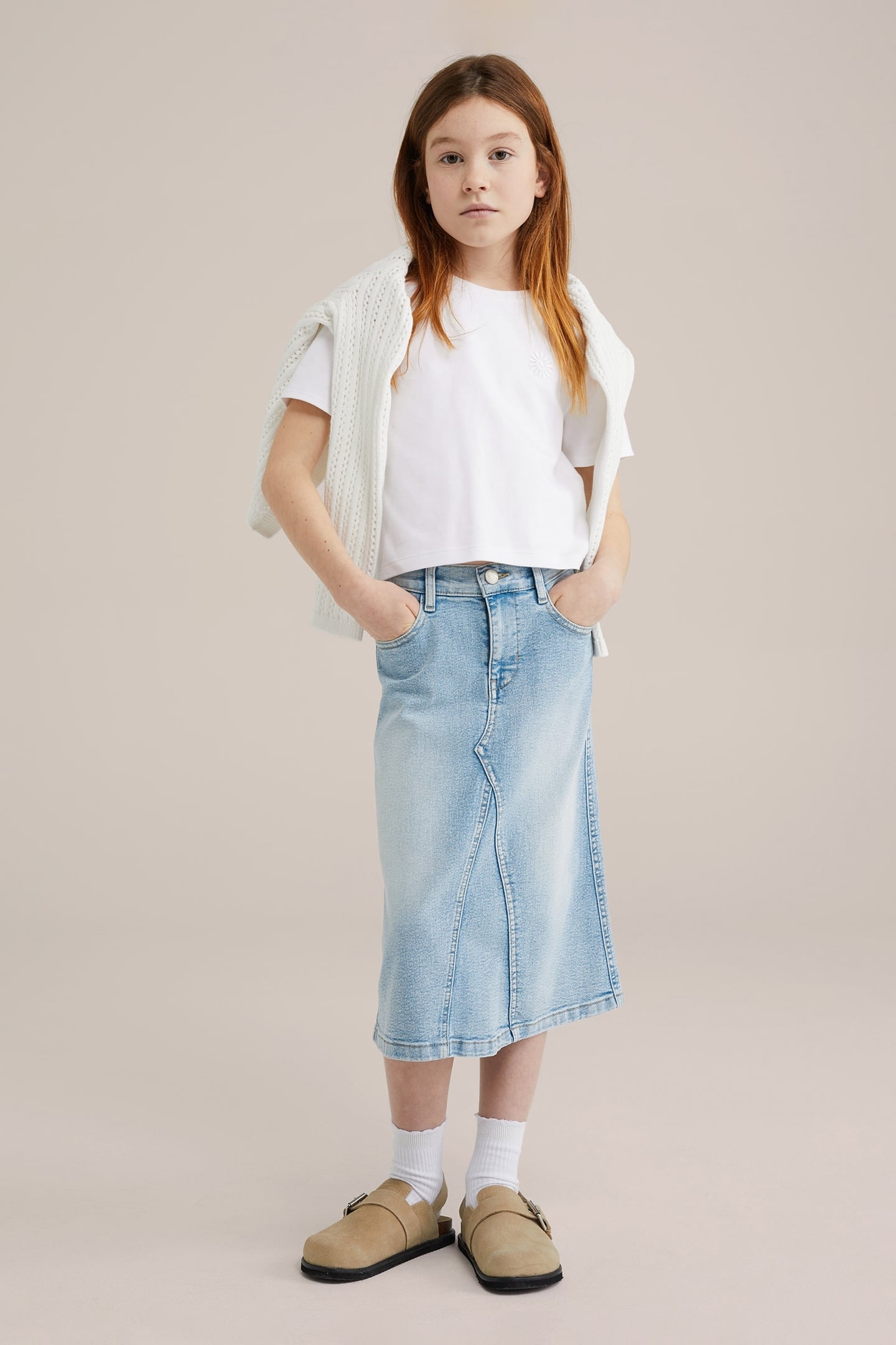 SKIRT MEDIUM LENGTH LIGHT BLUE 7