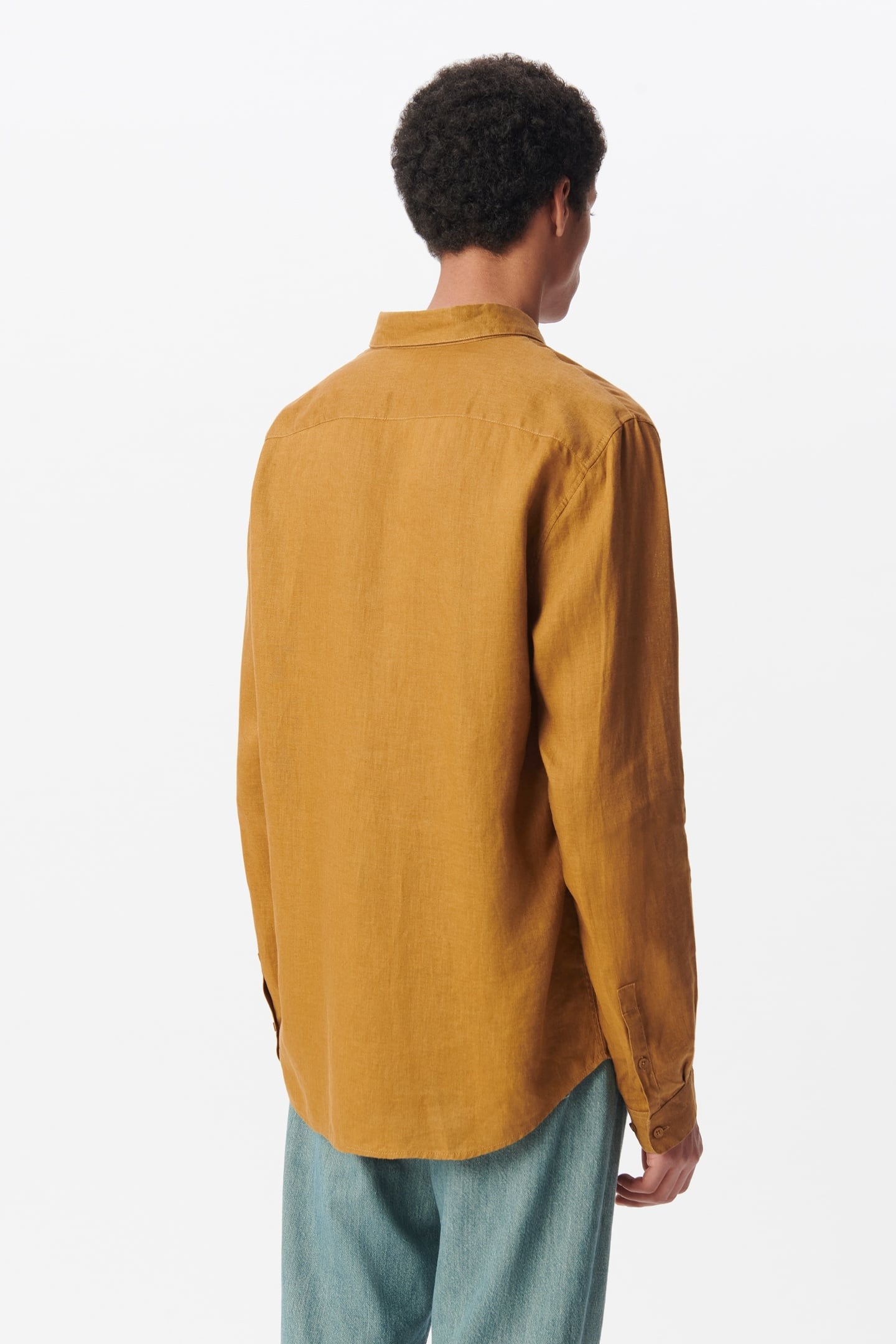 SAFFRON LINEN SLIM SHIRT 3