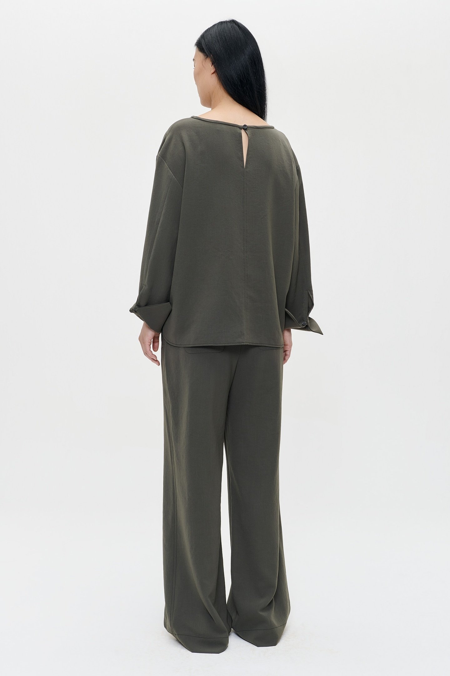 JAPANESE CREPE TOP GREEN KELP 3