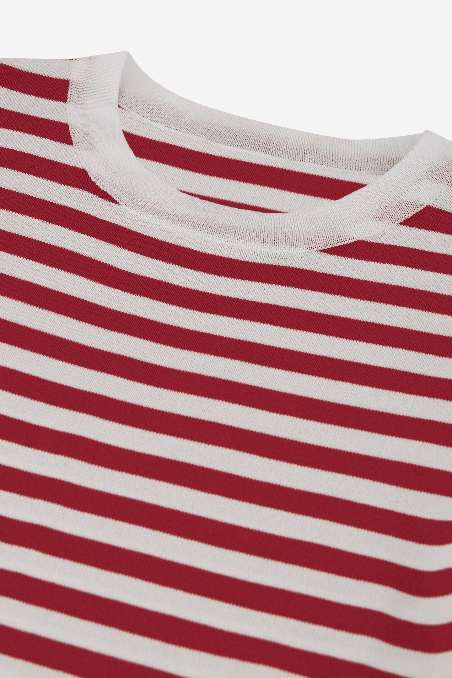 JOLIE SS STRIPE PULLOVER SCARLET/OFF WHITE 4