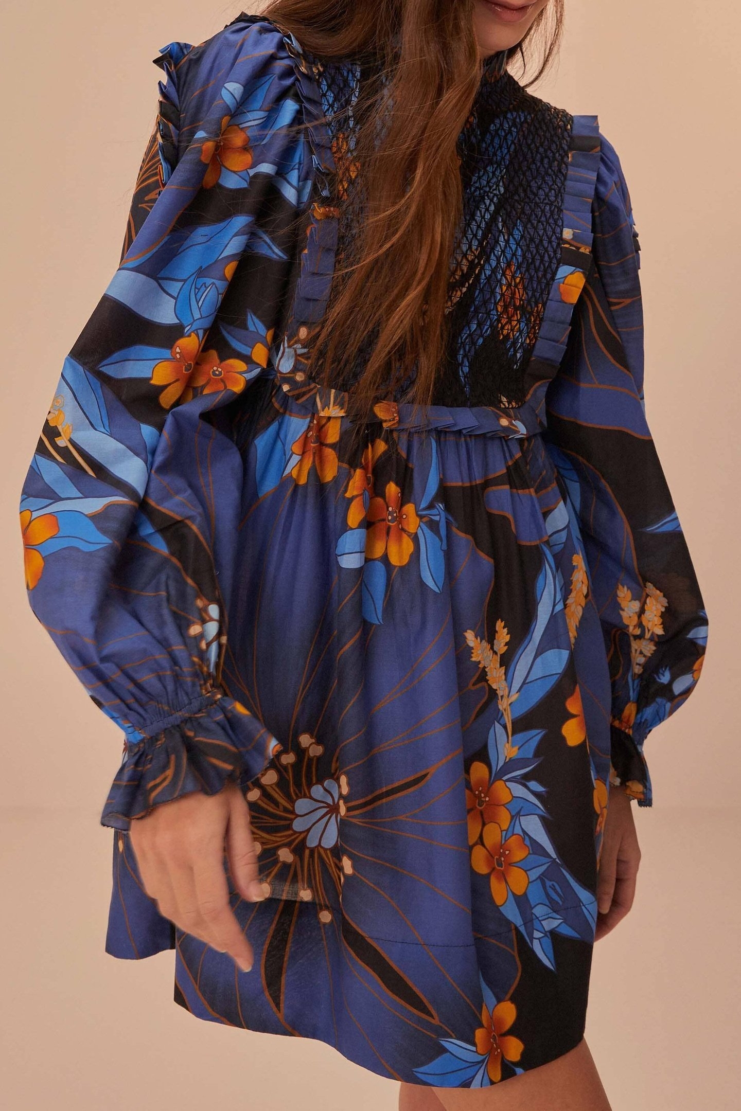 PIETRA FLORAL BLACK MINI DRESS 2