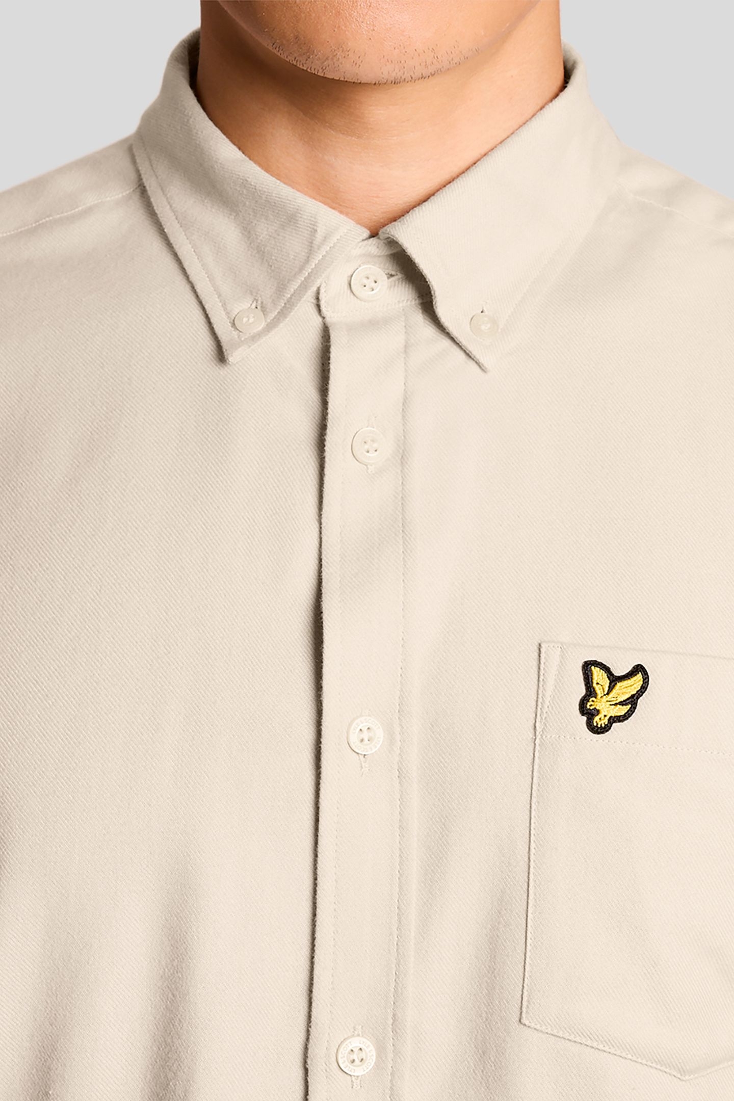 PLAIN FLANNEL SHIRT PUTTY 3