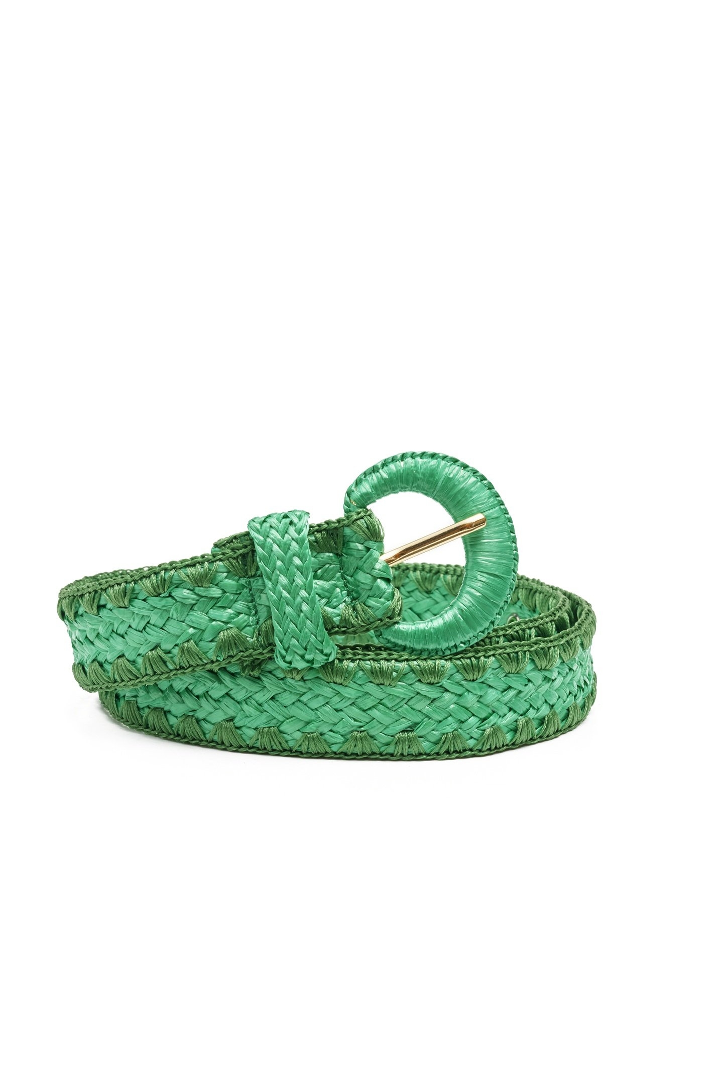 RAFFIA BELT GREEN GLOW 2