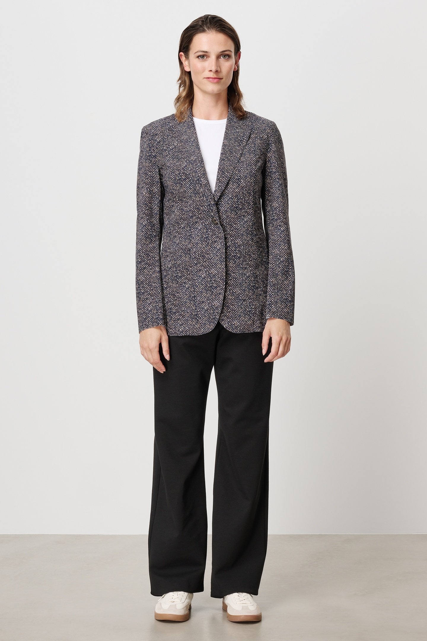 TWEED PRINT BLAZER INK BLUE 4