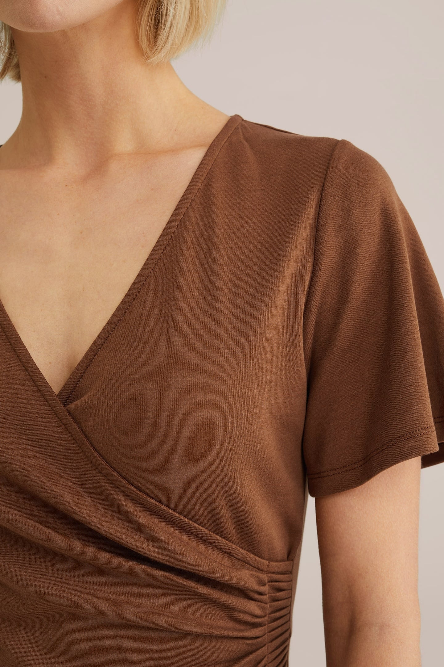 DRESS MID LENGTH BROWN 6