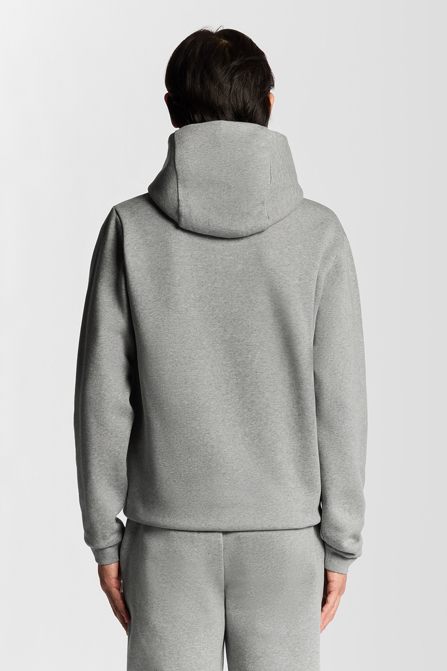 LOGO BRUSHBACK PULLOVER HOODIE MID GREY MARL 3