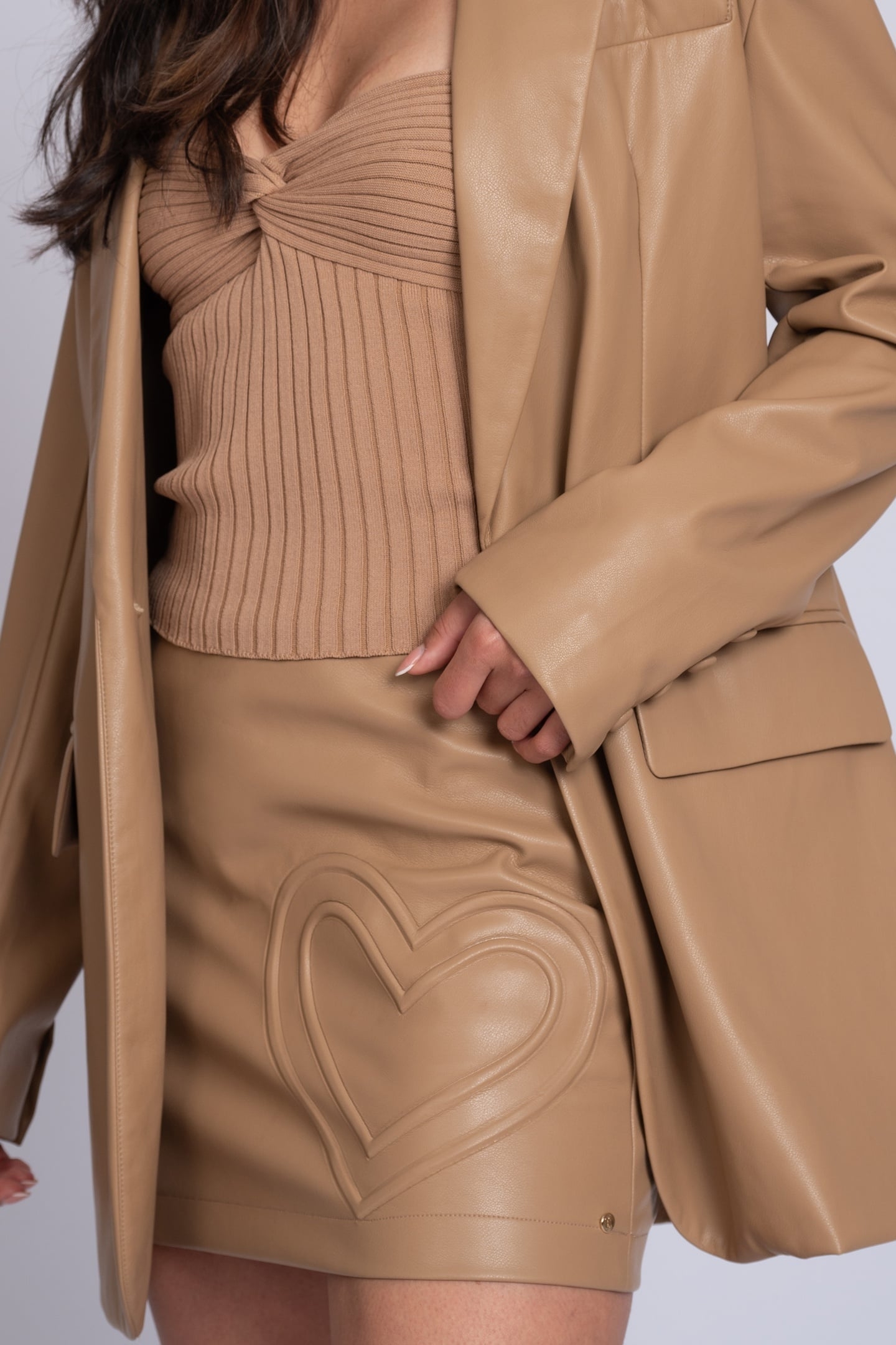 ILEVIO PU SKORT CARAMEL 4