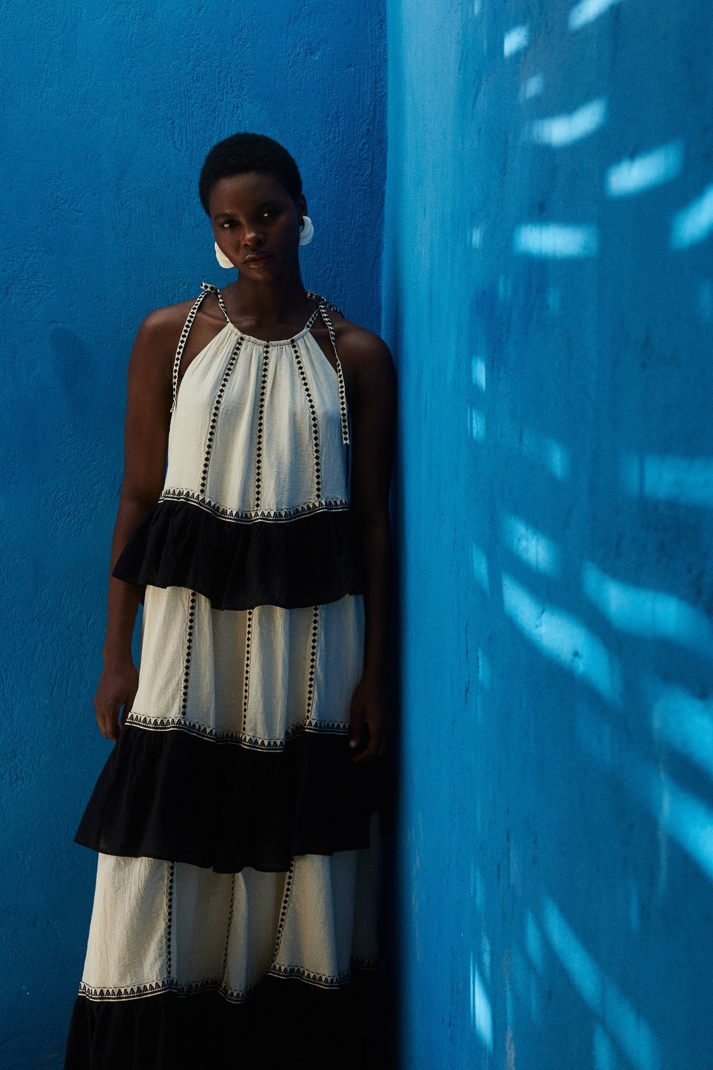 KLEIO LONG DRESS GAZE BLACK OFFWH 4