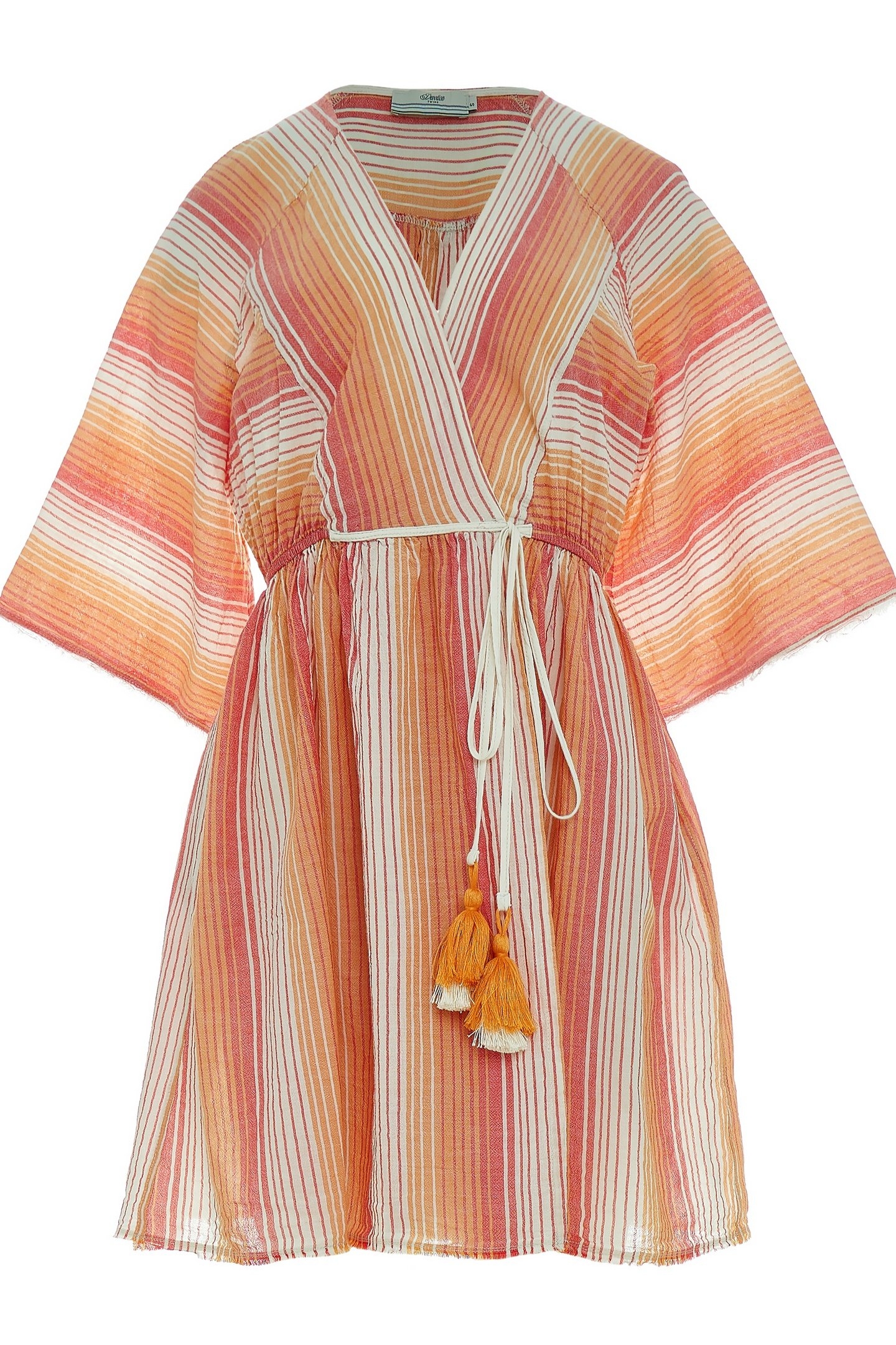 PANDORA SHORT DRESS STRIPE RED ORANGE 1