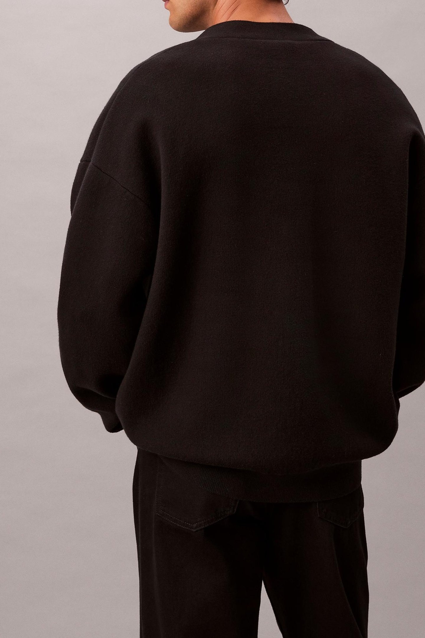 LS COTTON CASHMERE 3D CARDIGAN BLACK 4