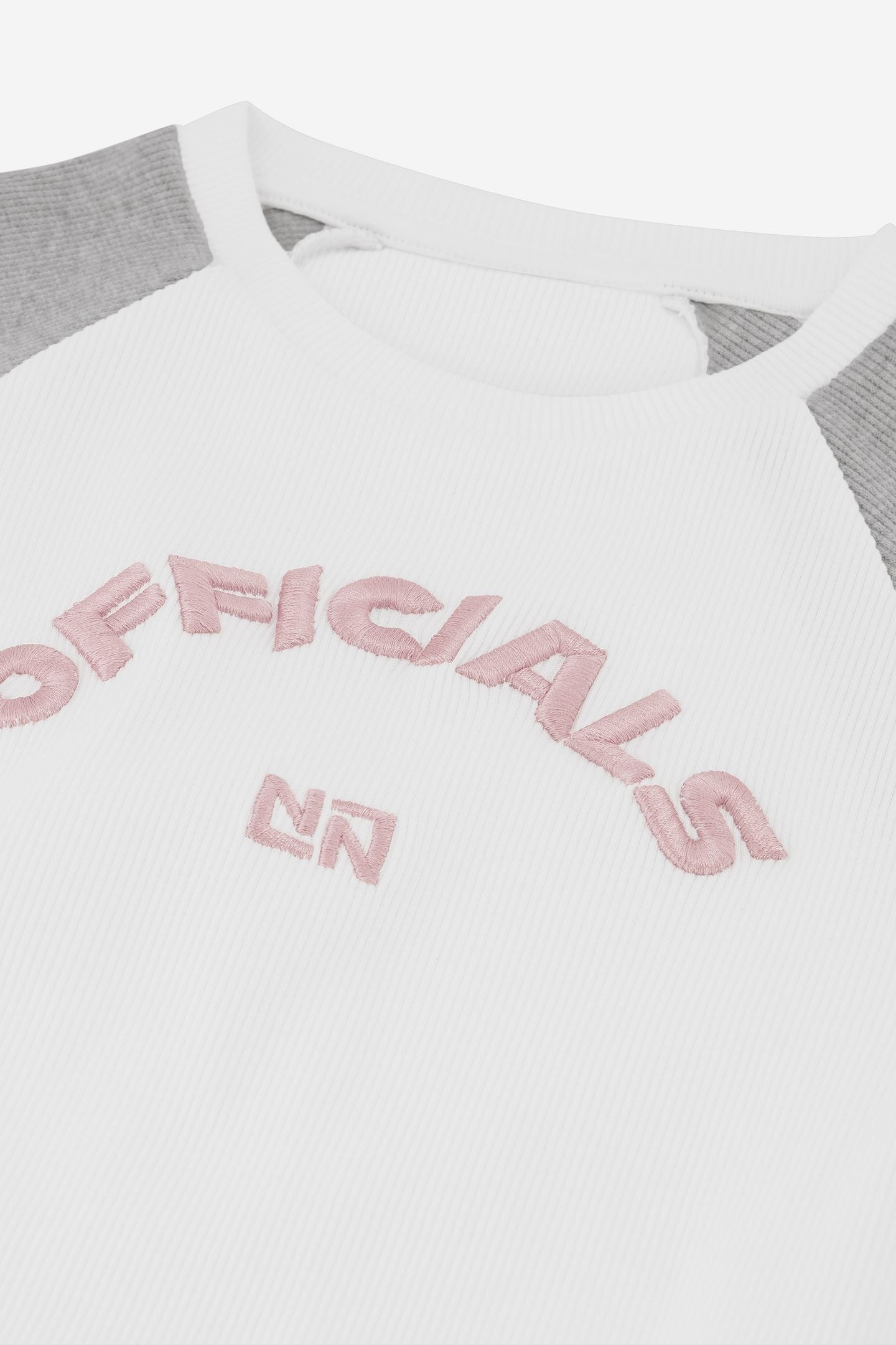 OFFICIALS RAGLAN RIB TOP OFF WHITE/LIGHT GREY MELANGE 3