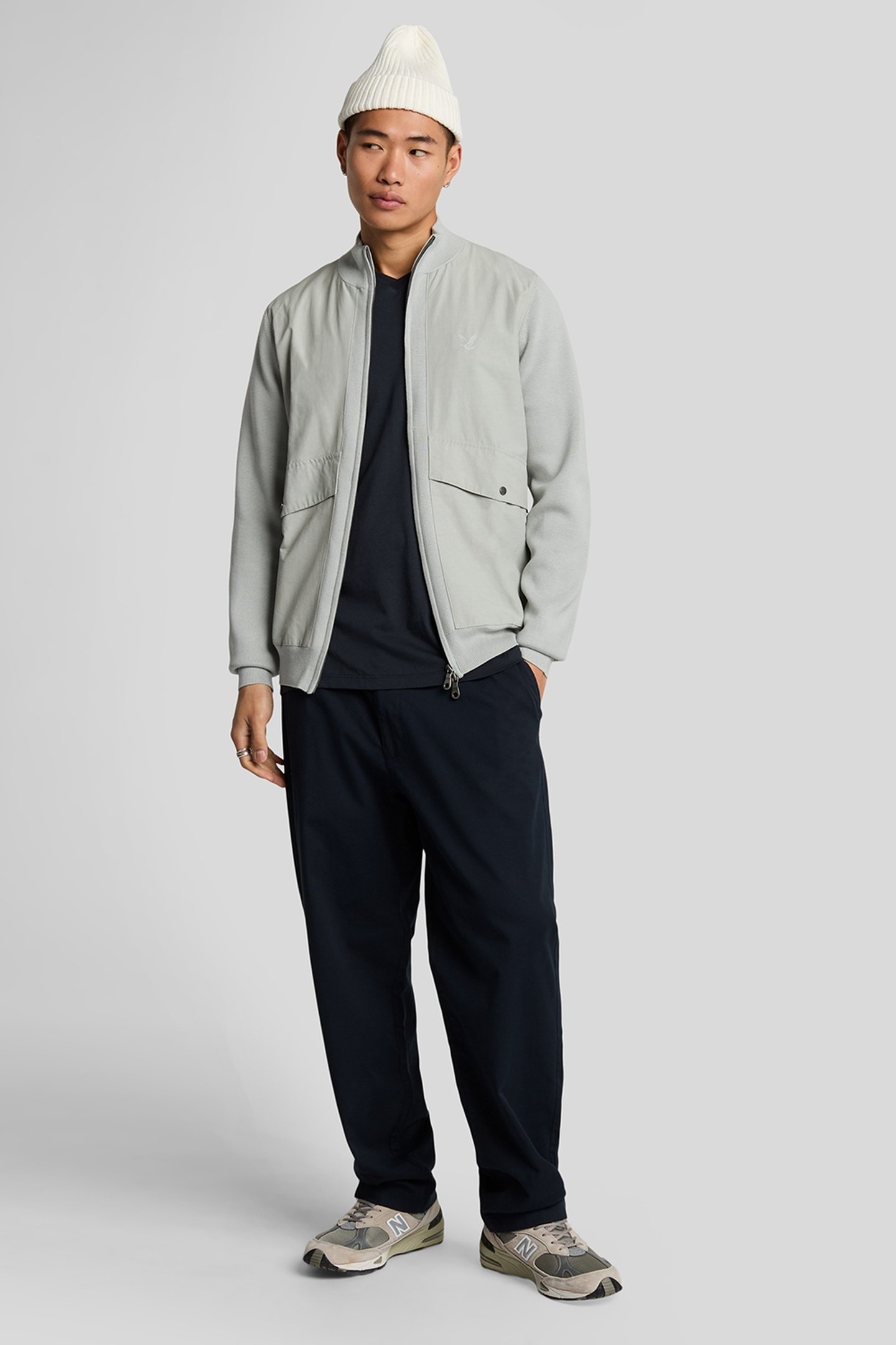 MILANO HYBRID FULL ZIP KNITTED JACKET GREY MIRAGE 2