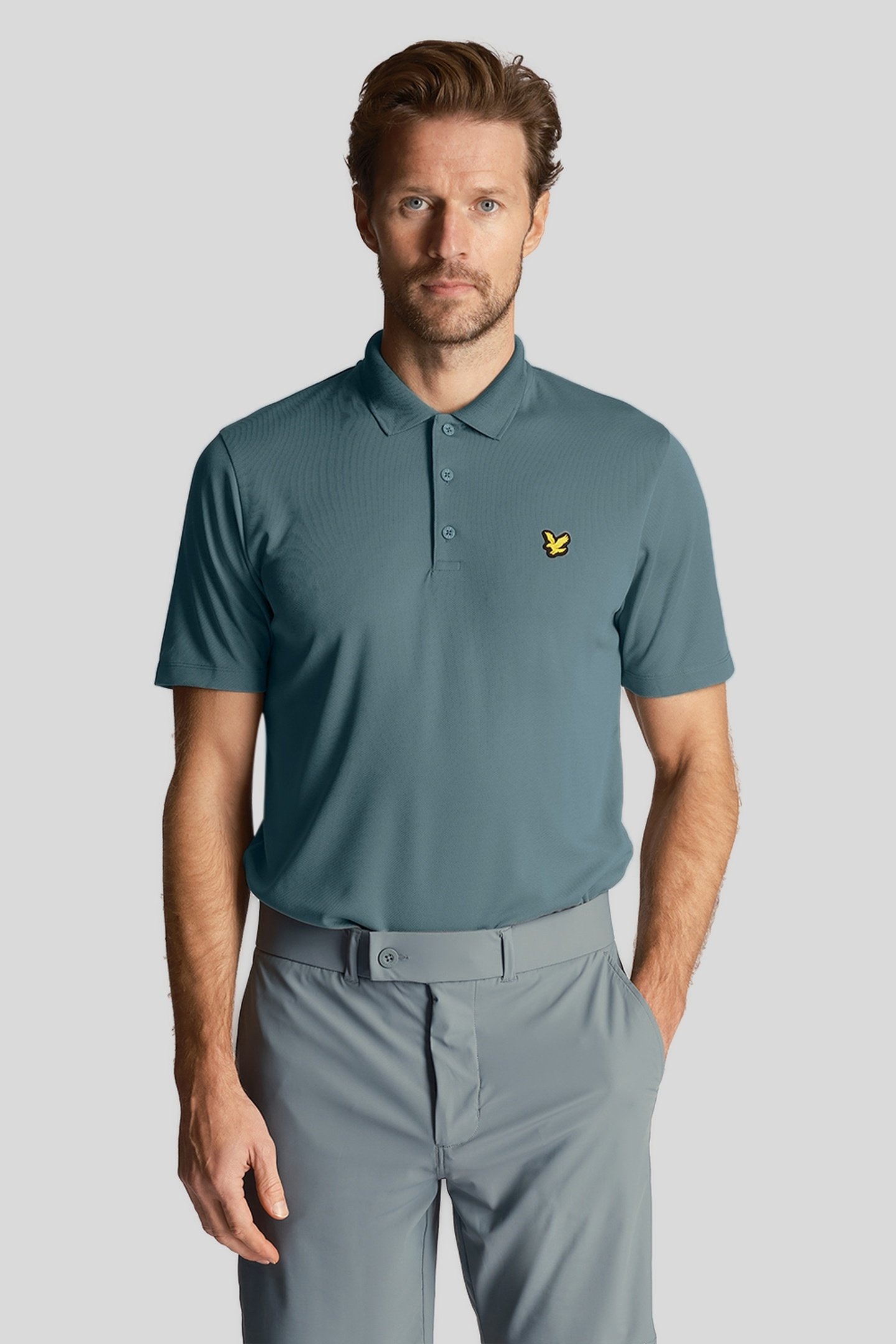 GOLF TECH POLO SHIRT IRON BLUE 1