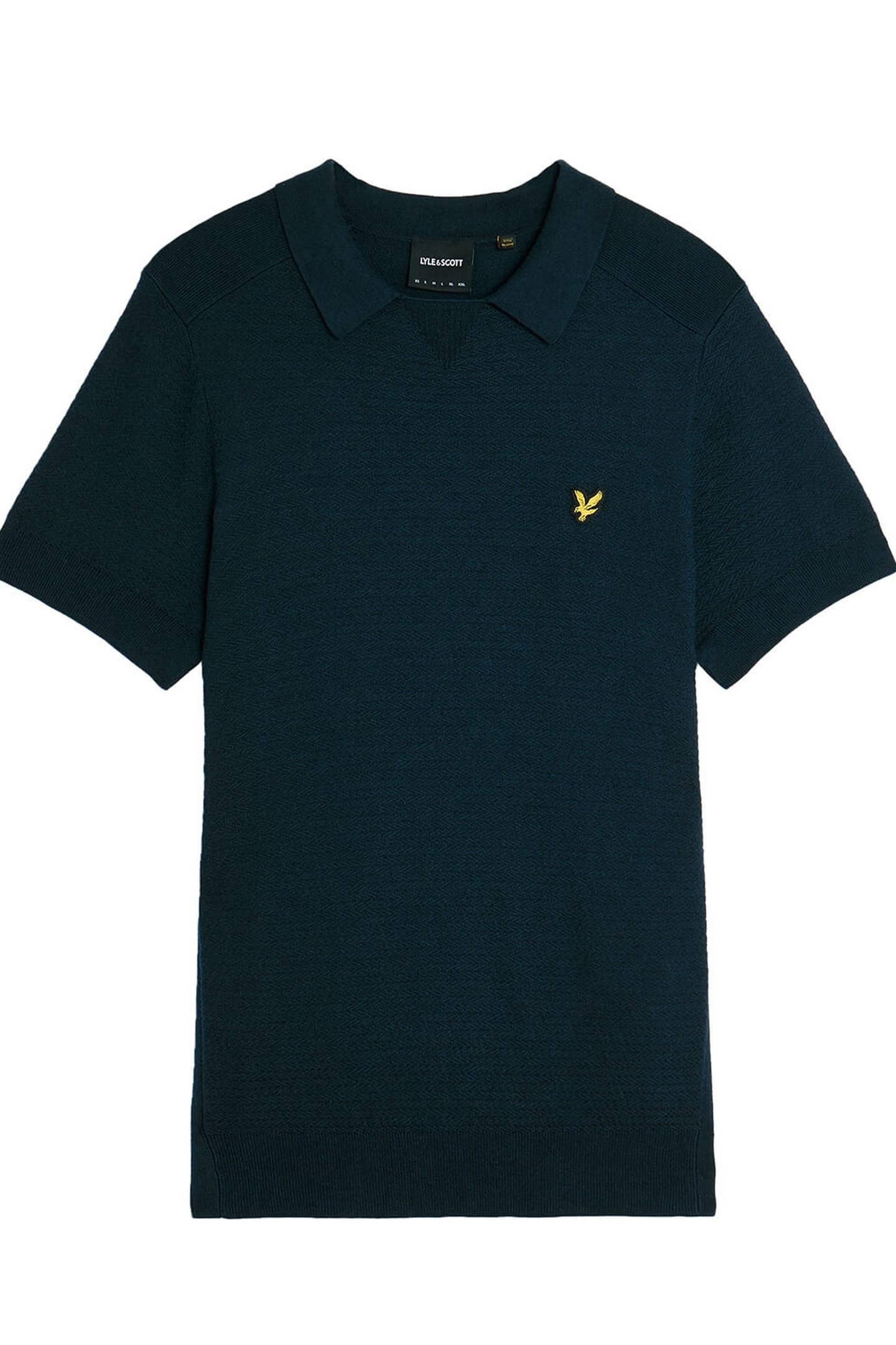 HERRINGBONE KNITTED POLO DARK NAVY 4