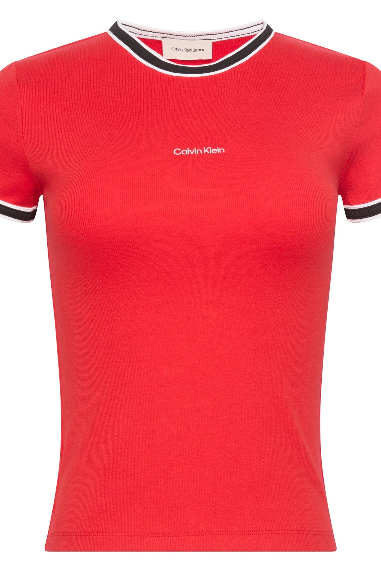 SS COLOR BLOCK COTTON TEE GOJI BERRY 2