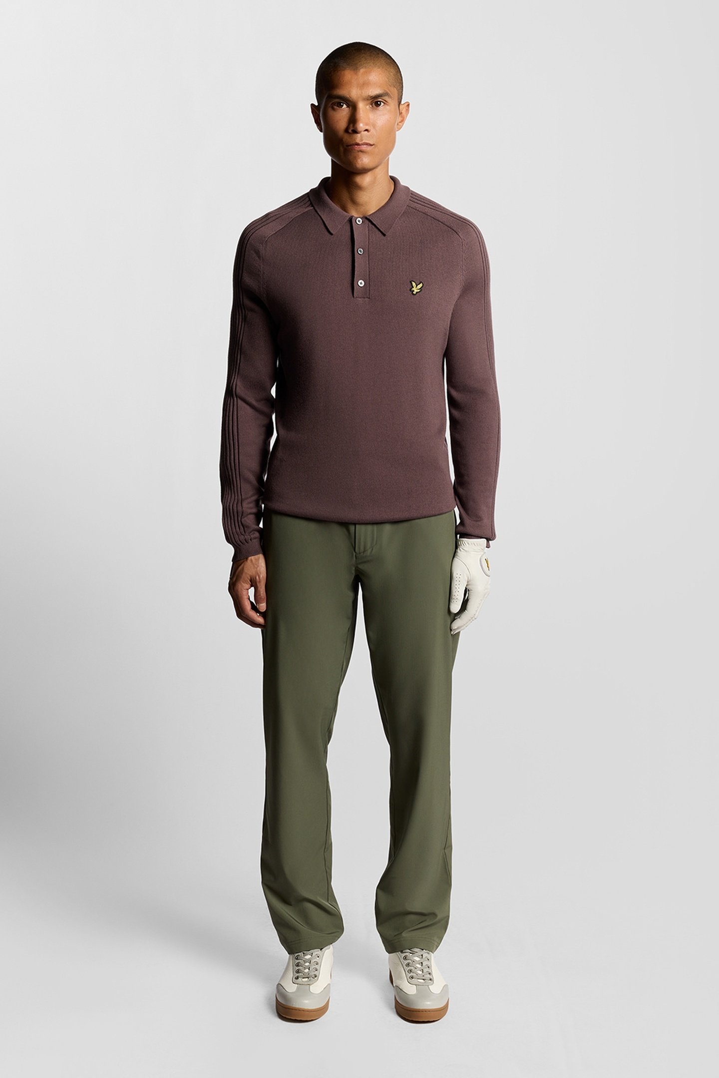 GOLF LONG SLEEVE KNITTED POLO BERRY 2