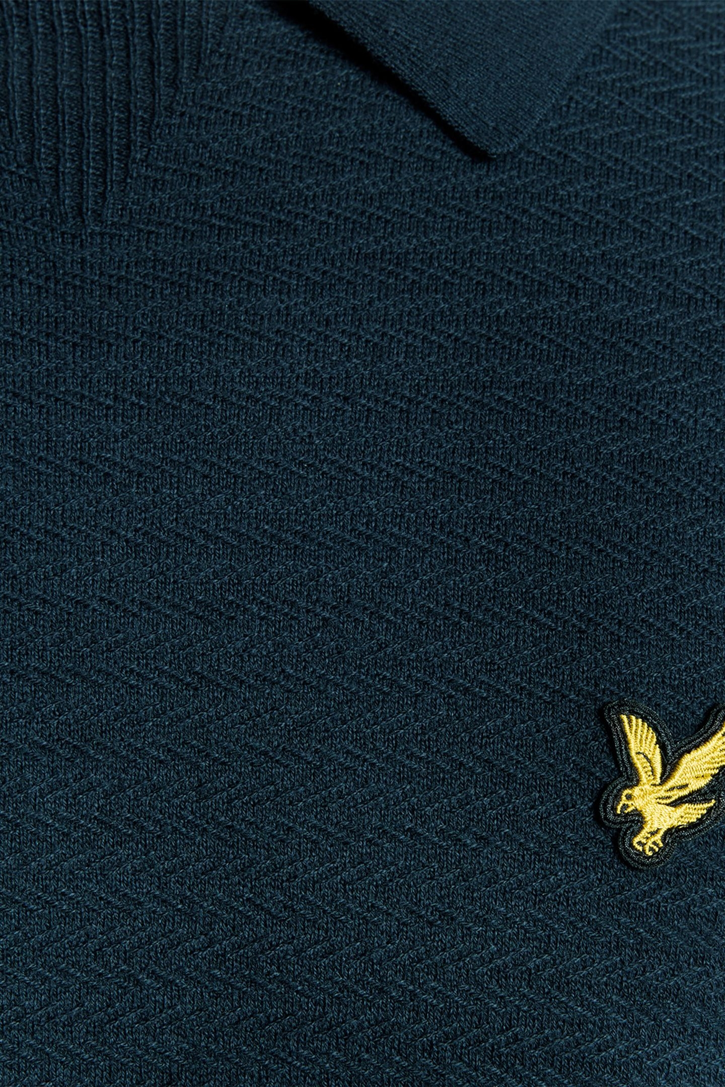 HERRINGBONE KNITTED POLO DARK NAVY 5