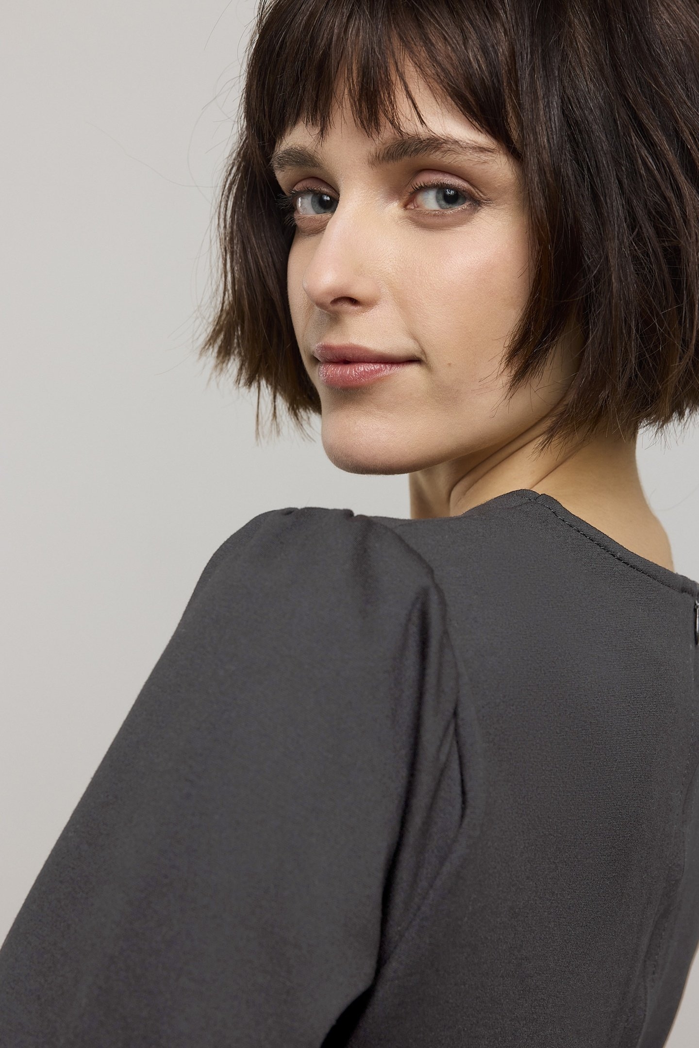 DRESS WITH POCKETS PUNTO MILANO MID GREY 3