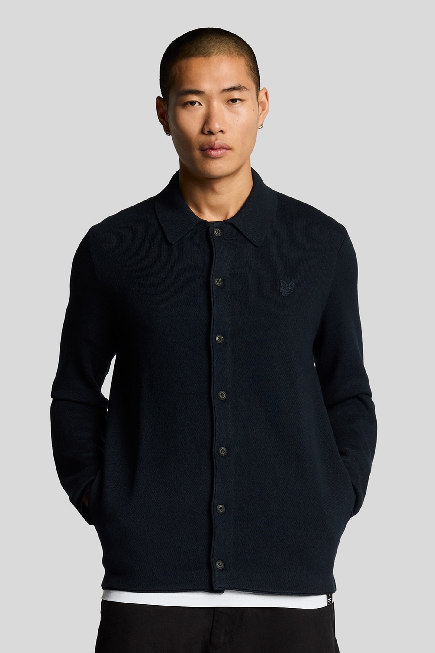 TONAL EAGLE DOUBLE KNIT SHIRT DARK NAVY 1