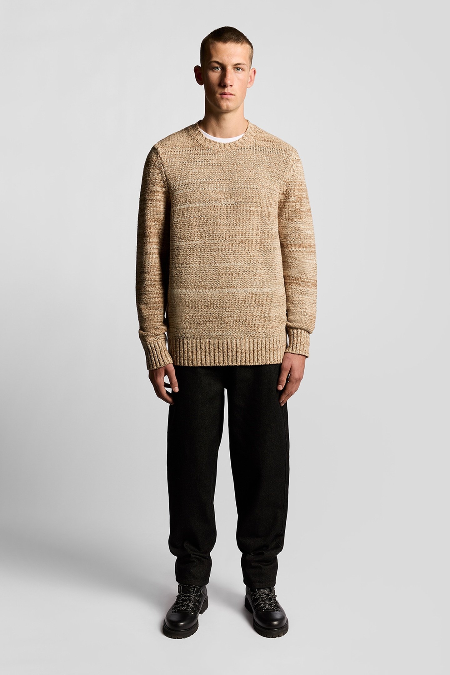 MULTI MARL CREW NECK JUMPER TIGERS EYE MARL 2