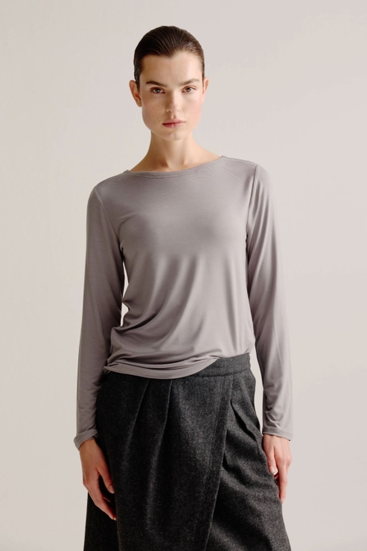 ALINE T-SHIRT SOLID STEEL GREY 1
