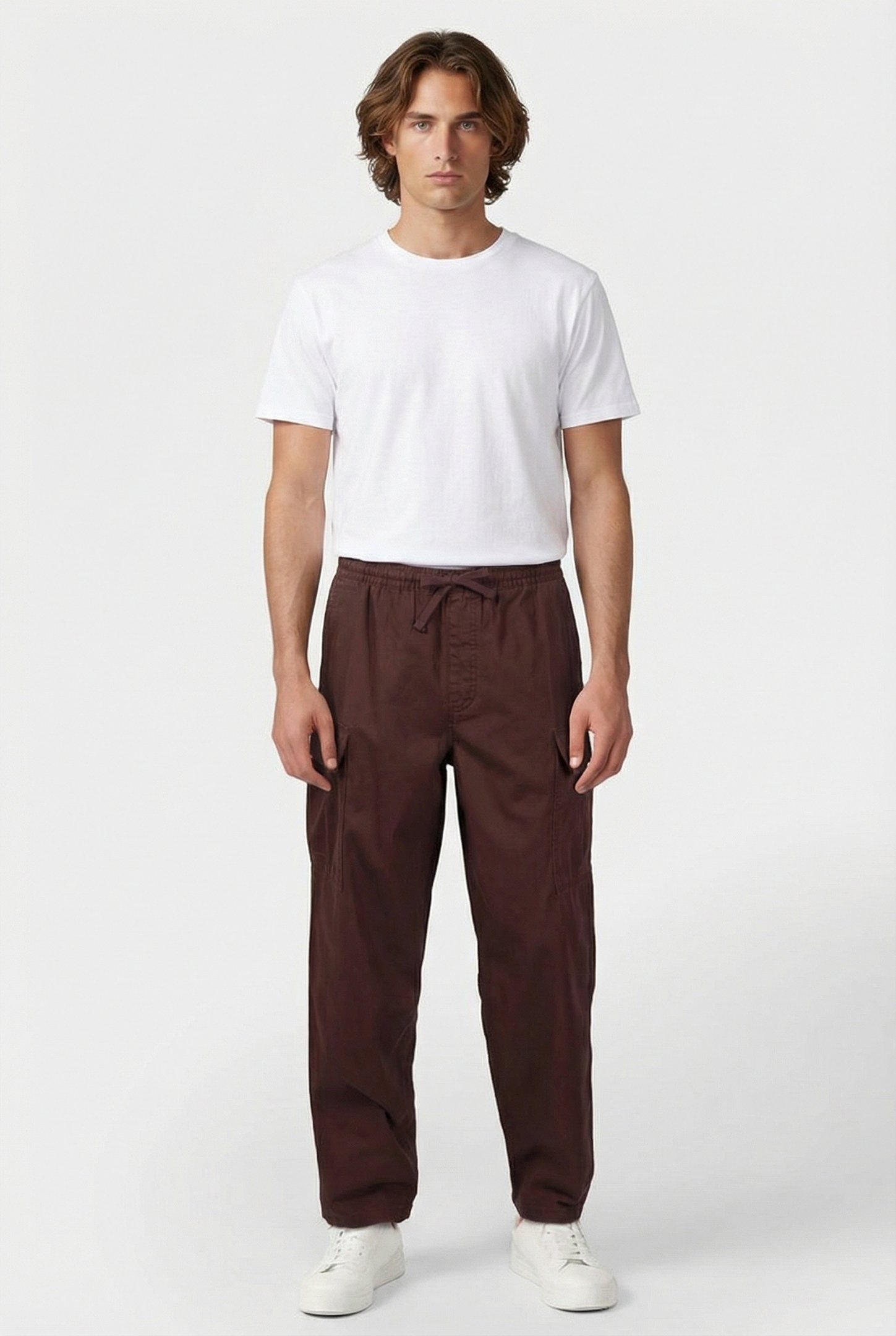 RANGE CARGO BAGGY TAPERED ELASTIC PANT BITTER CHOCOLATE 1